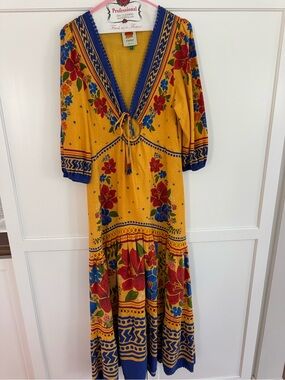 Farm Rio Floral V-Neck Maxi Dress